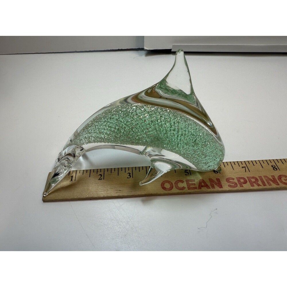 Glass Diving Swimming Dolphin Figurine - Picture 7 of 9